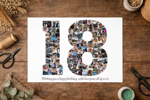 Personalised Photo Collage Gift, 18Th Birthday Milestone - image 1