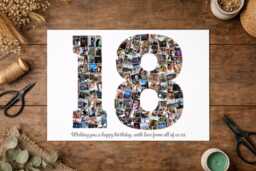 Personalised Photo Collage Gift, 18Th Birthday Milestone - thumbnail 1