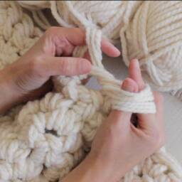 "Chunky Knit Blanket // Throw Crochet 59"" By 37" - thumbnail 3