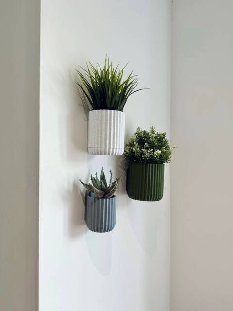 Modern Minimalist Mounted Planter, Indoor, Hidden Wall Mount, Home Decor, Gift, 10 Colour Options, Drip Tray - image 1