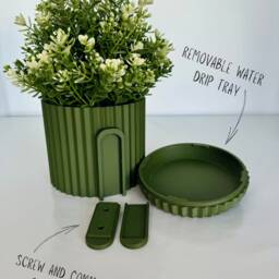 Modern Minimalist Mounted Planter, Indoor, Hidden Wall Mount, Home Decor, Gift, 10 Colour Options, Drip Tray - thumbnail 3