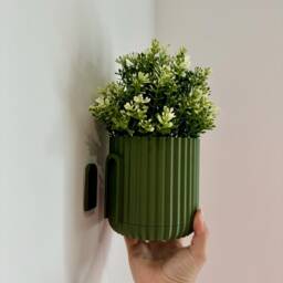Modern Minimalist Mounted Planter, Indoor, Hidden Wall Mount, Home Decor, Gift, 10 Colour Options, Drip Tray - thumbnail 2