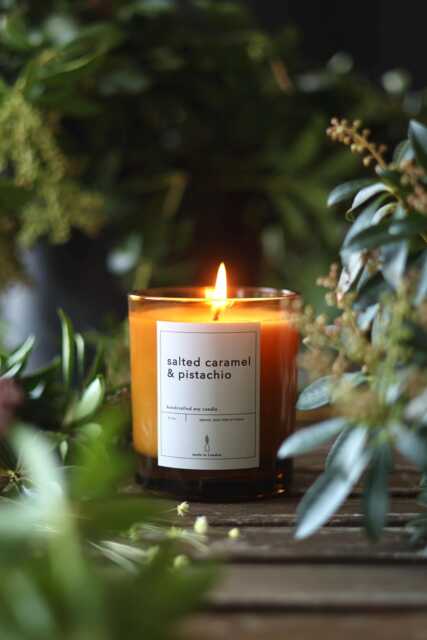 Salted Caramel & Pistachio Soy Candle Vegan Vanilla Sweet Dessert For Birthday Thank You Gift Christmas Her - image 1