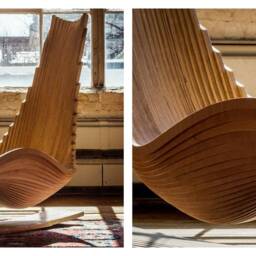 Parametric Birch Plywood Chaise Lounge - Ergonomic Design - thumbnail 4