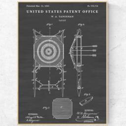 Archery Target 1880 Patent Print. Antique Wall Art. Hunting Vintage Decor. Blueprint Poster. Archer Gift - thumbnail 2