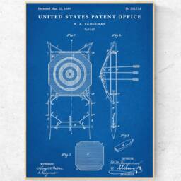 Archery Target 1880 Patent Print. Antique Wall Art. Hunting Vintage Decor. Blueprint Poster. Archer Gift - thumbnail 3