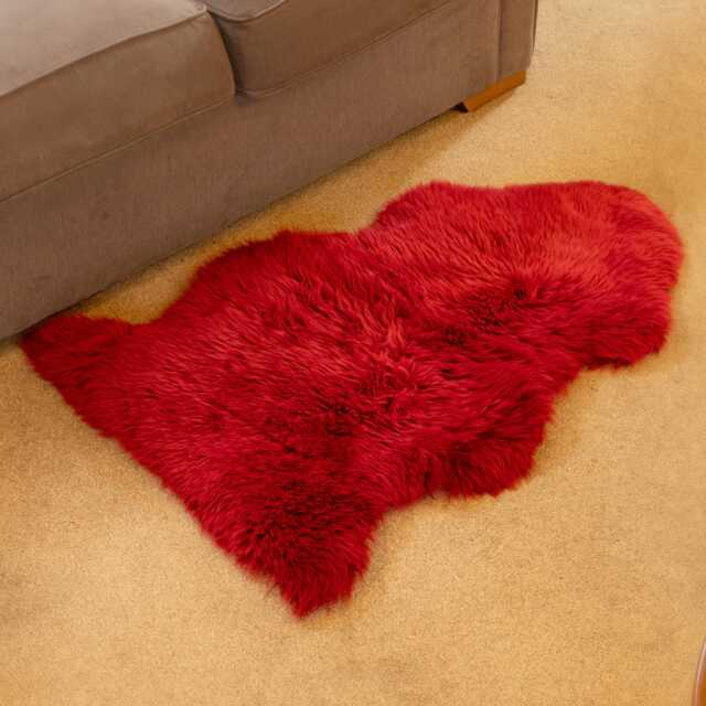 Raspberry Sheepskin Rug, 100% Natural New Zealand Pelt - 90cm X 65cm - image 1