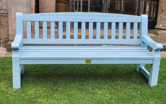 Handcrafted Painted Oak Garden Bench - image 1