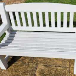 Handcrafted Painted Oak Garden Bench - thumbnail 2