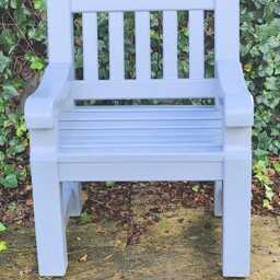Handcrafted Painted Oak Garden Bench - thumbnail 3