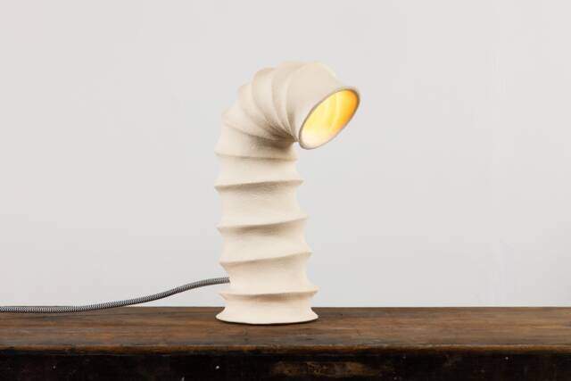 Handmade Ceramic Desk Lamp Unique Sculptural Lighting, Contemporary White Clay Light, Minimalist Table Lamp - image 1