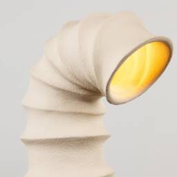 Handmade Ceramic Desk Lamp Unique Sculptural Lighting, Contemporary White Clay Light, Minimalist Table Lamp - thumbnail 2