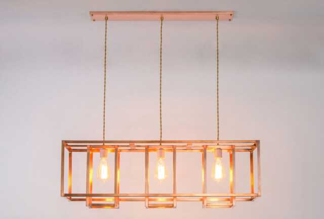 Handmade Copper Cage Chandelier Modern Farmhouse Edison Bulb Lighting - image 1