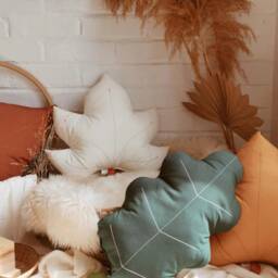 Maple Leaf Pillow, 100% Cotton Woodland Nursery Decor - thumbnail 3