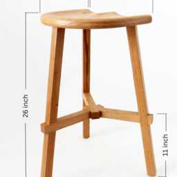 Set Of 2 Wooden Kitchen Island Bar Stools, Handmade in The UK {Shown Walnut & Oak} - thumbnail 4