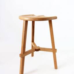 Set Of 2 Wooden Kitchen Island Bar Stools, Handmade in The UK {Shown Walnut & Oak} - thumbnail 2