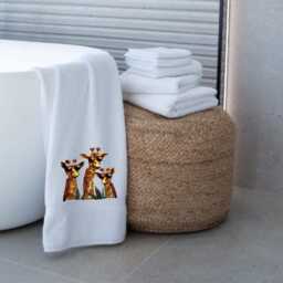 Embroidered Towel Funky Giraffes With Sunglasses, Personalized Luxury Cotton - thumbnail 4