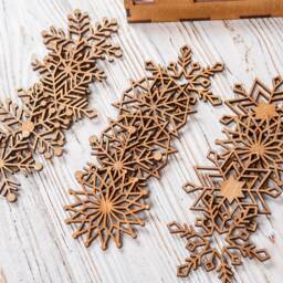 Merry Christmas, Wood Snowflake, Snowflake Ornaments, Wooden Ornaments, Wood Christmas Tree - thumbnail 2