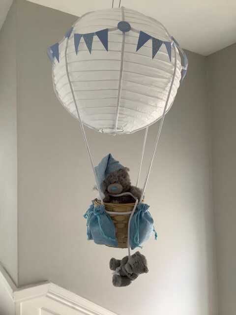Hot Air Balloon Light Shade, Decoration, Nursery, Toys Included - image 1