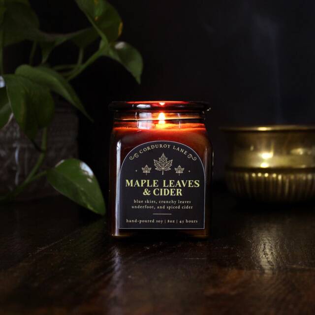 Maple Leaves & Cider - Fall Apothecary Candle, Book Lover Gift - image 1