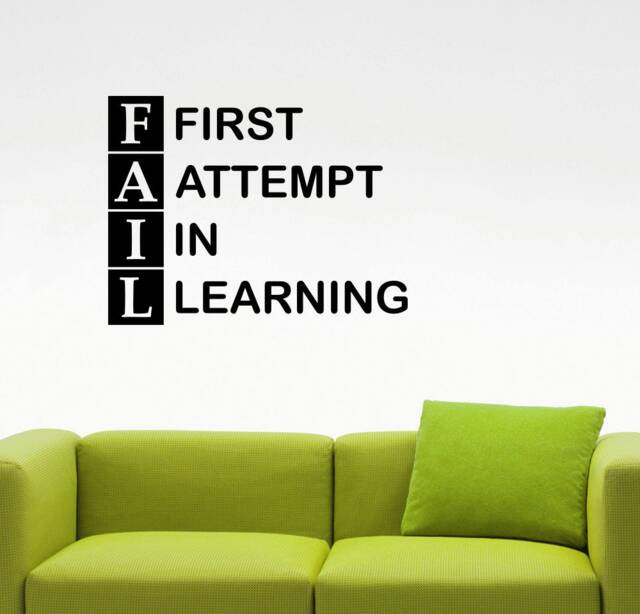 Fail Quote Wall Decal Work Success Education Inspirational Vinyl Sticker Home Interior Decorations Study Learning Art Classroom Decor 13Qz - image 1