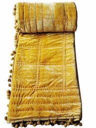 Gold Velvet Quilt, Comforter, Queen King Size Quilt For Sale Throws & Blankets Bedding Set Wedding Gift - thumbnail 1