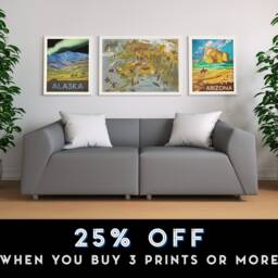 Alaska Pictorial Map, Vintage Alaskan Wall Art - thumbnail 2