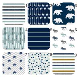 Woodland Baby Bedding, Elephant Deer Buffalo Bedding Woodland, Tribal Bear Gift - thumbnail 1