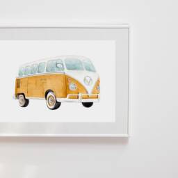 Classic Car Prints, Wall Decor, Nursery Theme, Watercolor Vehicles, Cars, Racecar Painting, Vehicle Art - thumbnail 3