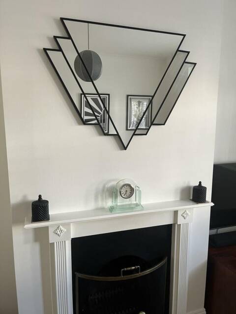 Art Deco Fan Mirror, Wall Vintage Style - image 1
