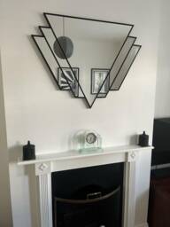 Art Deco Fan Mirror, Wall Vintage Style - thumbnail 1