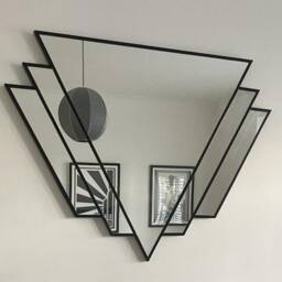 Art Deco Fan Mirror, Wall Vintage Style - thumbnail 2
