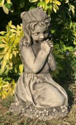 Stone Garden Cute Praying Girl Large Statue Ornament - thumbnail 1