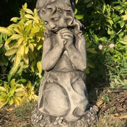 Stone Garden Cute Praying Girl Large Statue Ornament - thumbnail 3
