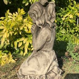 Stone Garden Cute Praying Girl Large Statue Ornament - thumbnail 2
