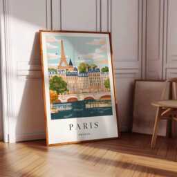 Minimalist Paris Print French City Skyline Travel Poster - thumbnail 4