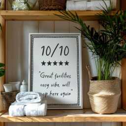 10 Out Of Toilet Funny Review Print - Bathroom Wall Art, Funny Toilet Poster, Home Decor, Typography Black White Sign - thumbnail 3