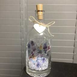 Violets Birth Flower, February Light Up Bottle, Bottle Lamp With Gift Messaging Service & Bag - thumbnail 2