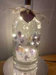 Violets Birth Flower, February Light Up Bottle, Bottle Lamp With Gift Messaging Service & Bag - thumbnail 1