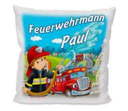 Fire Brigade Pillow Personalized With Name, Fireman, Individual Gift Birth Children, Daycare, School, Back To Children's Room Decoration - thumbnail 1