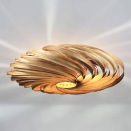 Ceiling Lamp Made Of Olive Ash Wood. Handmade Wooden From Cologne Studio - thumbnail 3