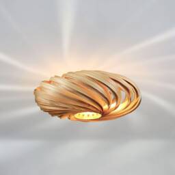 Ceiling Lamp Made Of Olive Ash Wood. Handmade Wooden From Cologne Studio - thumbnail 1