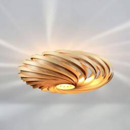Ceiling Lamp Made Of Olive Ash Wood. Handmade Wooden From Cologne Studio - thumbnail 2