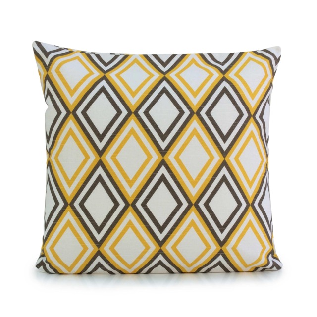 Gray & Yellow On White Pillow, Throw Pillow Cover, Decorative Cushion Pillowcase, Accent Toss Cotton - image 1