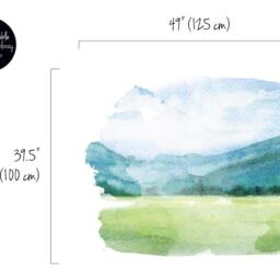 Landscape Wall Decor, Scenery Reusable Sticker, Mountain View Removable Decal, Self Adhesive Abstract Painting, Peel & Stick #10W - thumbnail 2