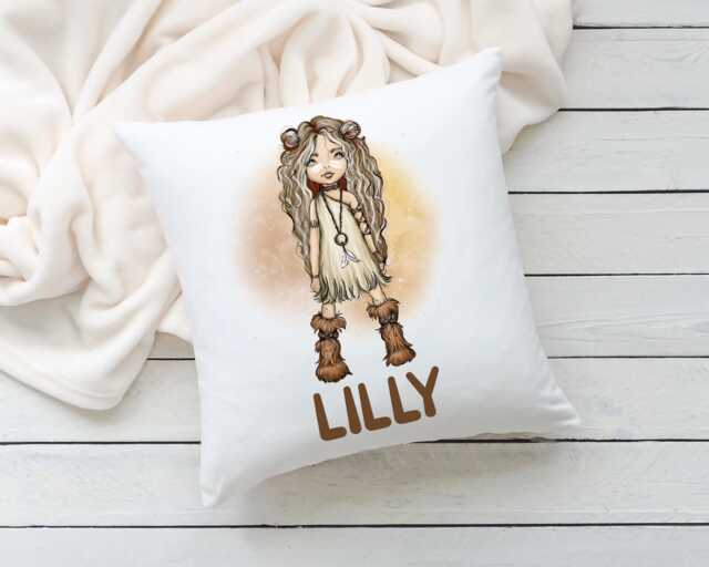 Personalised Girls Cushion - Custom Name Boho Bedroom Decor Daughter Gift Pillow - image 1