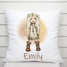 Personalised Girls Cushion - Custom Name Boho Bedroom Decor Daughter Gift Pillow - thumbnail 3