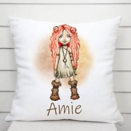 Personalised Girls Cushion - Custom Name Boho Bedroom Decor Daughter Gift Pillow - thumbnail 2
