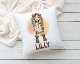 Personalised Girls Cushion - Custom Name Boho Bedroom Decor Daughter Gift Pillow - thumbnail 1