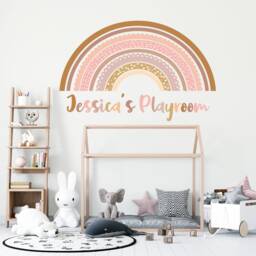 Boho Rainbow Wall Sticker , Personalised Name Decal Gifts, Art Decor, Sticker, Scandi Playroom Decoration - thumbnail 3